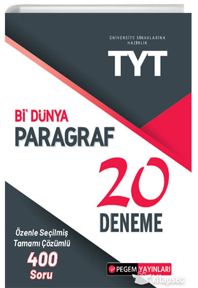 TYT Bi Dünya Paragraf 20 Deneme Pegem Akademi Yayıncılık